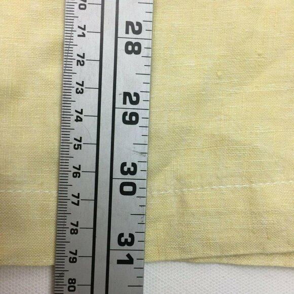 Roundtree & Yorke Mens Yellow Linen Solid Short Sleeved Shirt Size XL - Picture 5 of 7